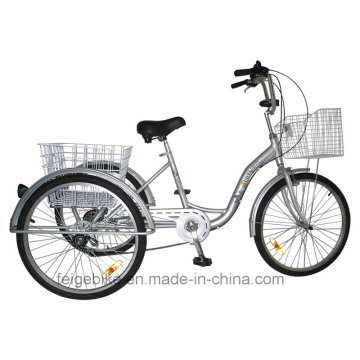 24" Торговый трехколесный велосипед алюминиевого сплава Рама грузового Трицикла (ФП-три-10)